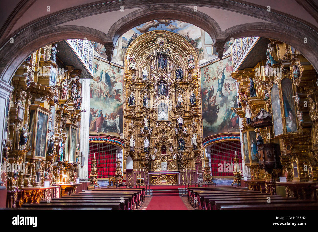 Nuestra Señora del Pilar church `La Enseñanza´, 104 Donceles street, Mexico City, Mexico Stock